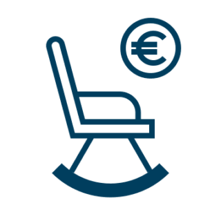 Icon eines Schaukelstuhls als Symbol für Altersvorsorge.