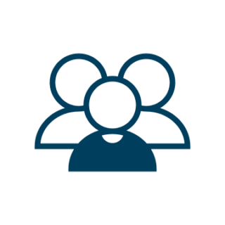 Icon von drei Personen als Symbol für Mitarbeiter
